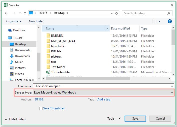 Hướng dẫn cách tự động ẩn các sheets cụ thể khi mở tệp Excel